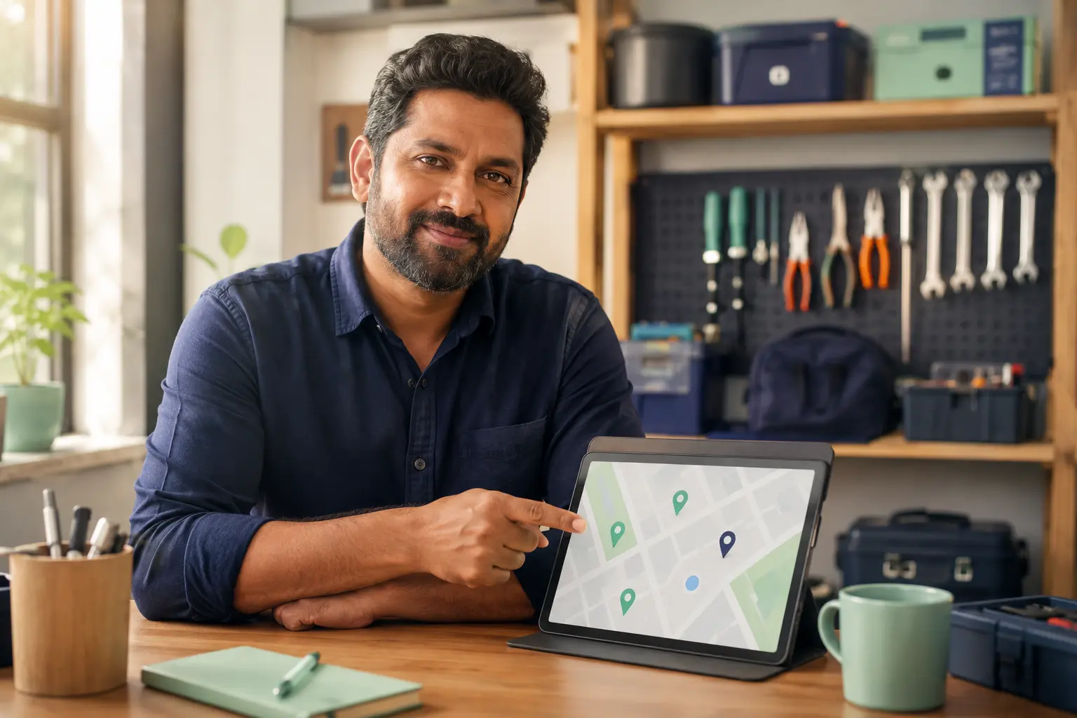 Local services owner reviewing demand in a service area