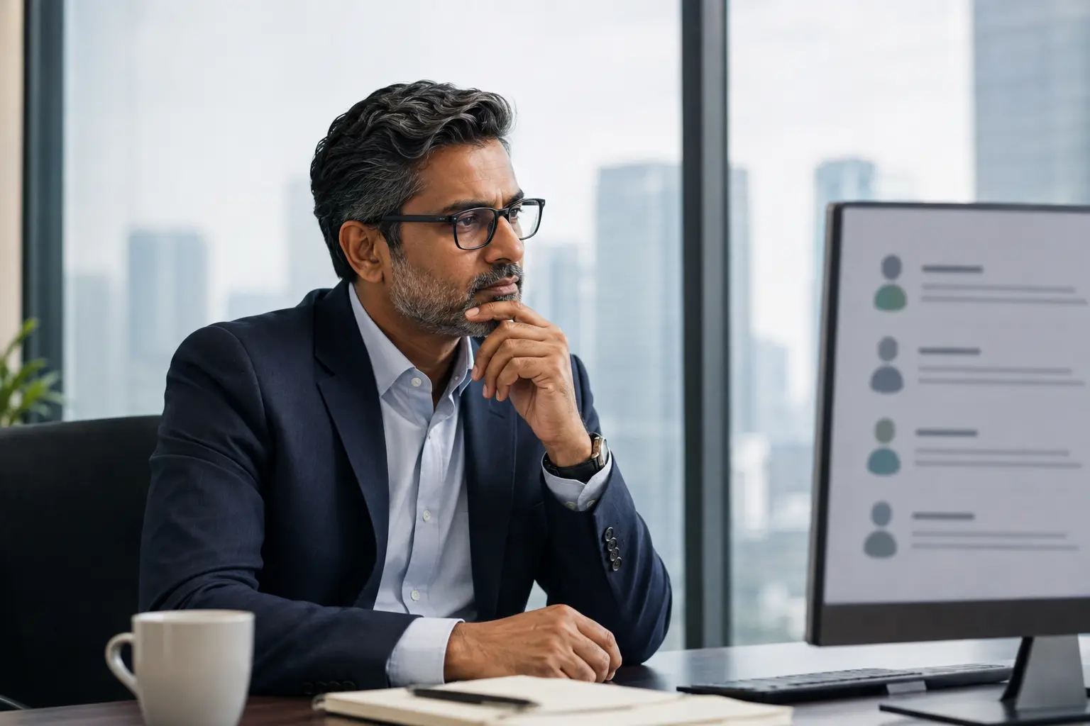 Consultant reviewing potential B2B decision makers